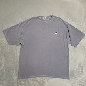 VTG Big Dogs Ribbed Cotton Shirt Men Large Gray Embroidered Logo Made In USA